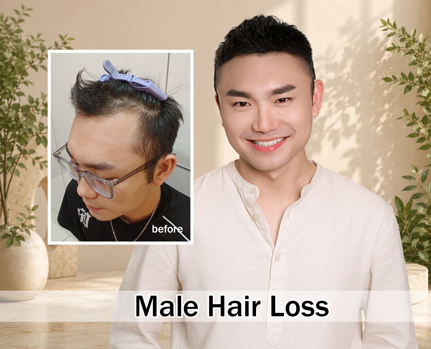 Before and after hair result 2