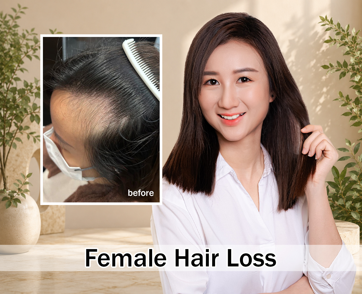 Before and after hair result 5